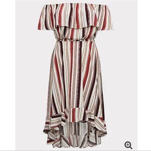 Torrid Multistripe Off Shoulder Skirt Set